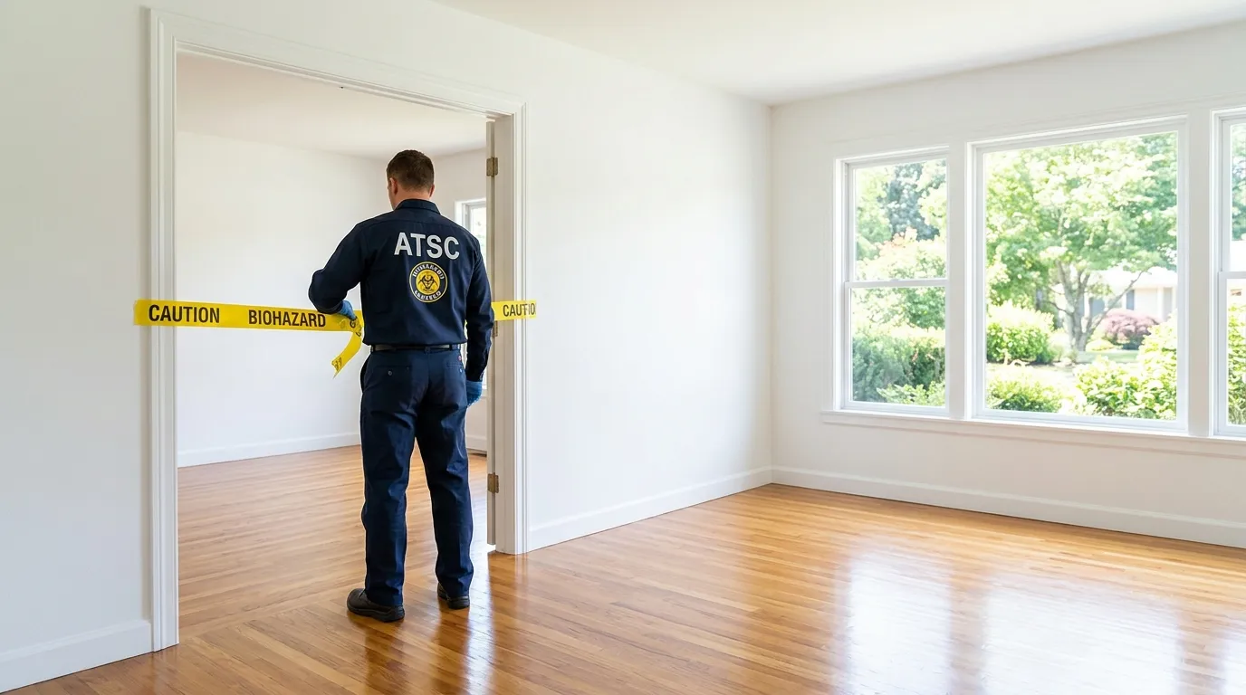 Certified biohazard cleanup crew performing Decomposition Cleanup in Bargersville